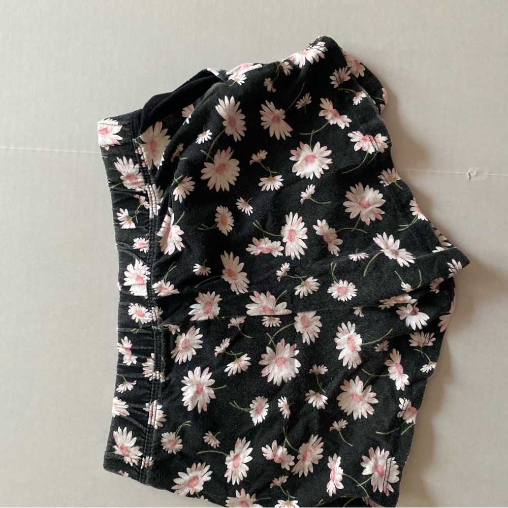 Black shorts with Pink Floral Design